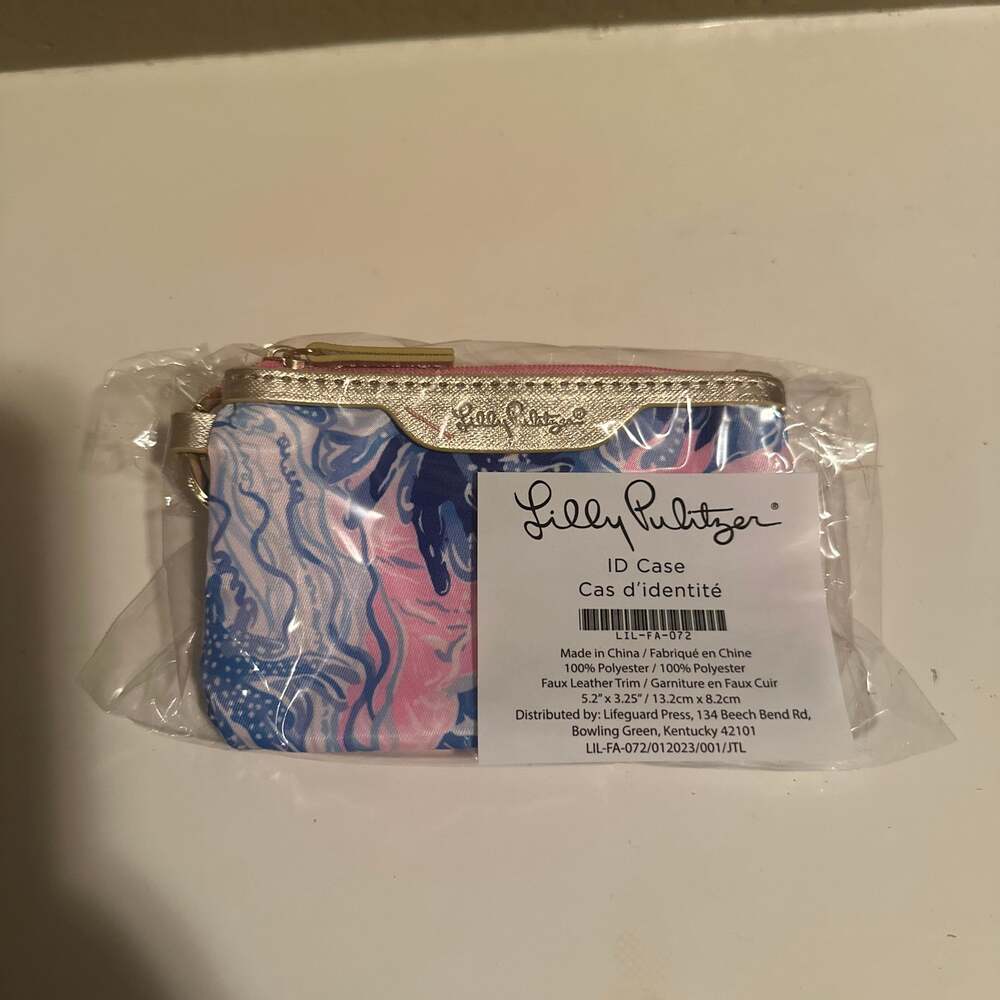 Lilly Pulitzer ID Case Card Holder Keychain Wallet in Shade Seekers